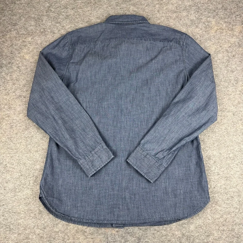 Banana Republic Slim Fit Indigo Chambray Shirt Button Up Blue Mens Large L